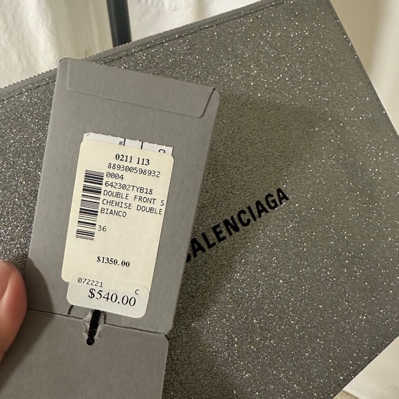 Balenciaga silver leather clutch - Picture 4 of 4